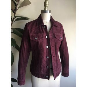 Lucky Brand // Suede Trucker Jacket Merlot